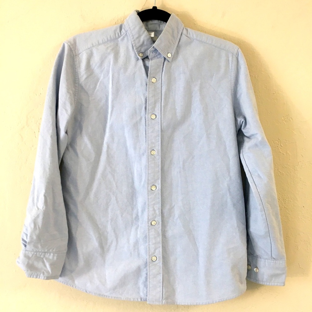 Crewcuts 100% Cotton Button Down 14 Blue Long Sleeve Preppy School Uniforms